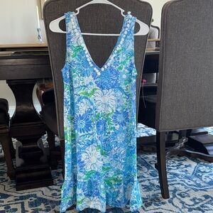 Lilly Pulitzer Camilla dress frenchie blue suns out Floral Blue small Sleeveless